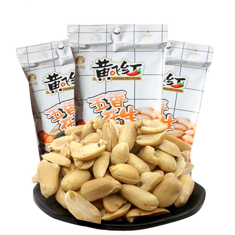 5 Pack HuangFeiHong Peanut Snack, Five Seasoned Flavor 110 g x 5