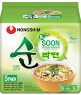 MHD:03.04.2025 Nongshim Instantnudeln Veggie Ramyun – Gemüse Ramen Suppe mild - Vorteilspack 5x112g