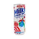 MHD:28.11.2024 OKF Milky Be Happy Fruity Soda Sparkling Soft Drink 250ml
