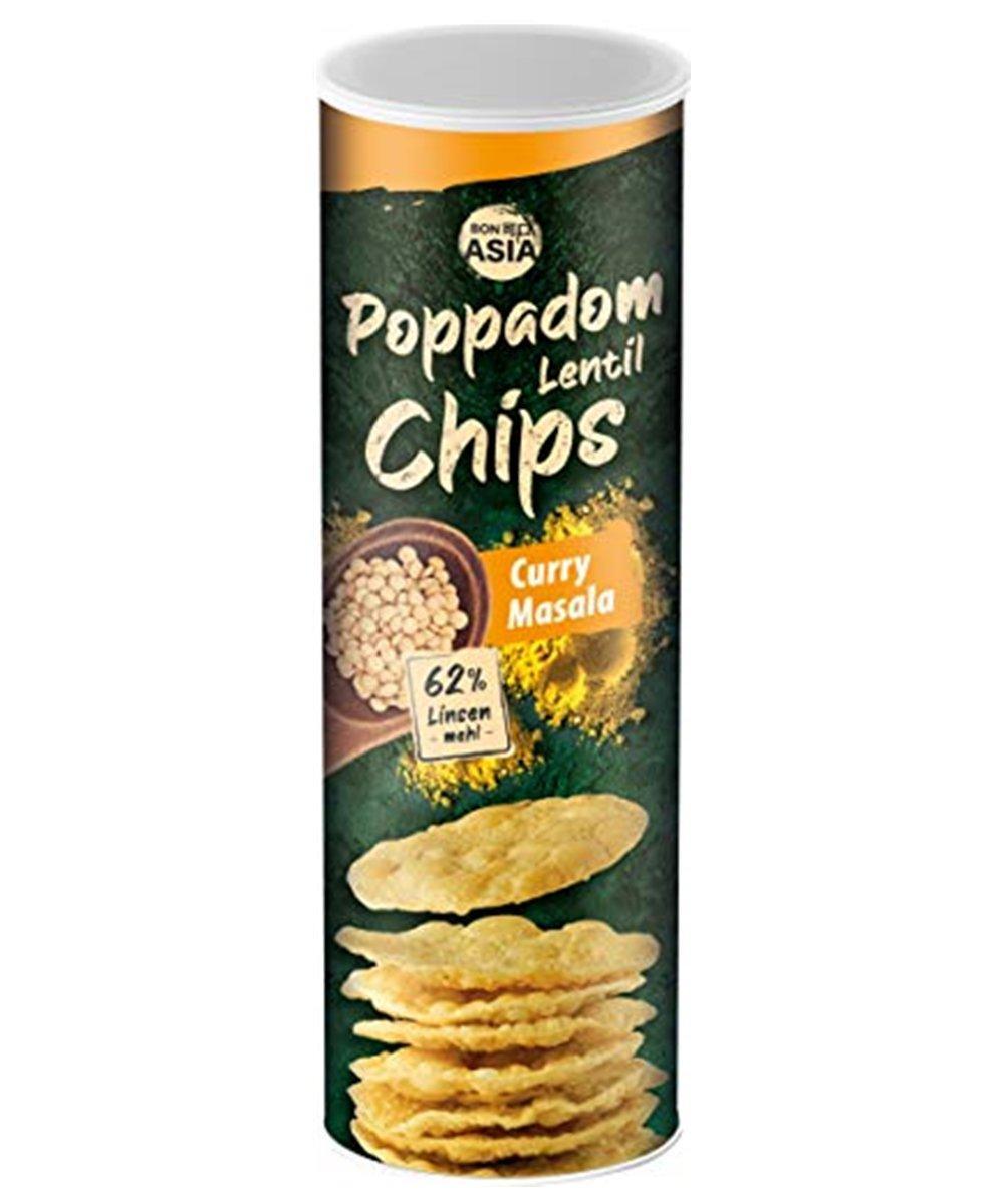 BONASIA Poppadom Chips Curry Masala 70 g