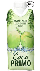 Coco Primo Kokosnusswasser, pur, erfrischendes Sportgetränk, wohltuender Durstlöscher, klein und handlich, kalorienarm, vegan, 12 x 330 ml