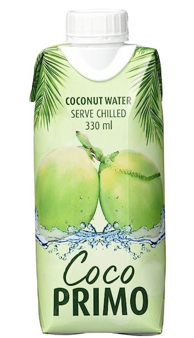 Coco Primo Kokosnusswasser, pur, erfrischendes Sportgetränk, wohltuender Durstlöscher, klein und handlich, kalorienarm, vegan, 330 ml