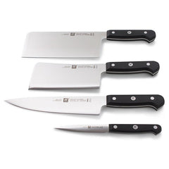 Zwilling Küchenmesser + Knochenschneidemesser + Kochmesser + Obstmesser + Messerhalter 5-teiliges Set Made in Germany