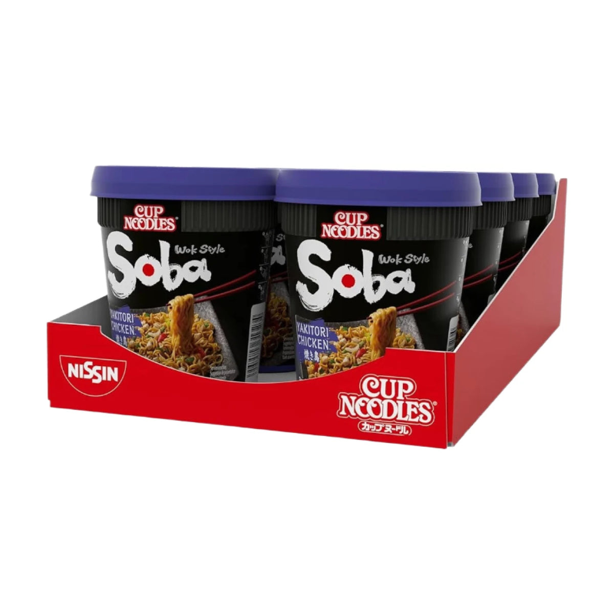 Nissin Soba-Cup-Nudeln Yakitori-Huhn, 8x89g