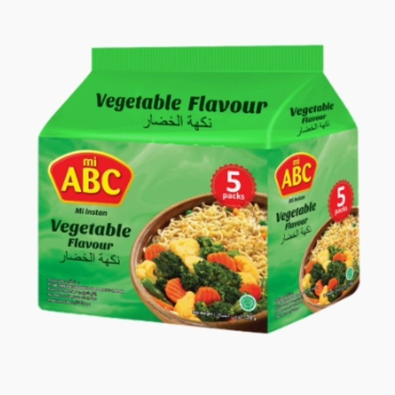 ABC Instant Nudeln Heißes Huhn Gemüse – 5er Pack (5 x 70 g)