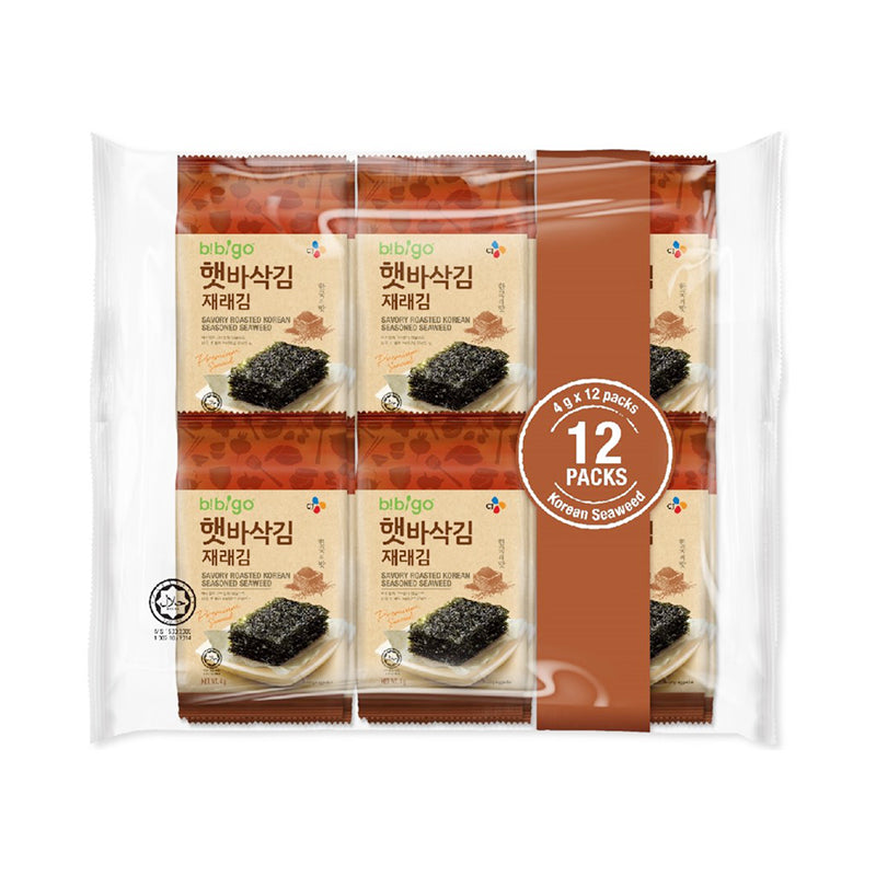 BIBIGO Jaerae Gim [Bundle] Korean roasted seaweed leaves  12 x 4g