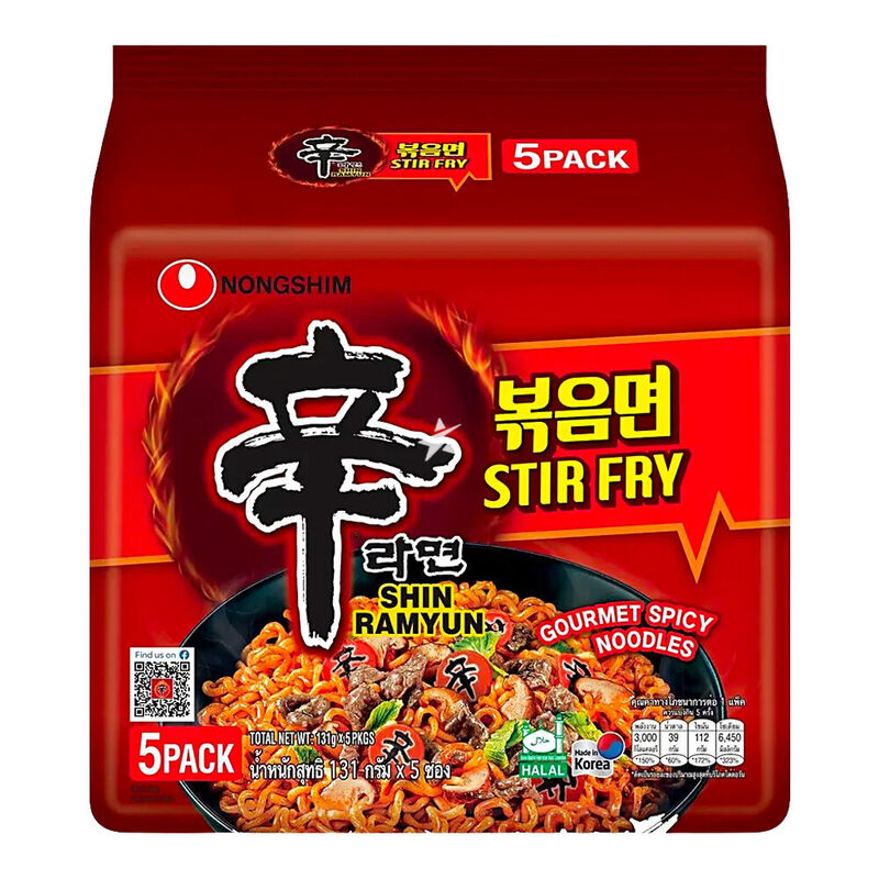 Nongshim Instant Nudel Shin Stir-fry Ramyun 5x130g