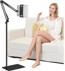 Tablet Bodenständer, Tablet Halterung mit Heavy Duty Base, 360 Grad drehbar, mit Stabilem Metall arm für iPad, Tablets, Telefone oder Andere Geräte
