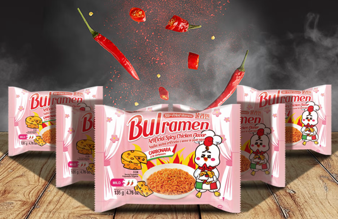 Raon Bulramen Spicy Chicken Flavor Ramyeon Carbonara 5er-Pack