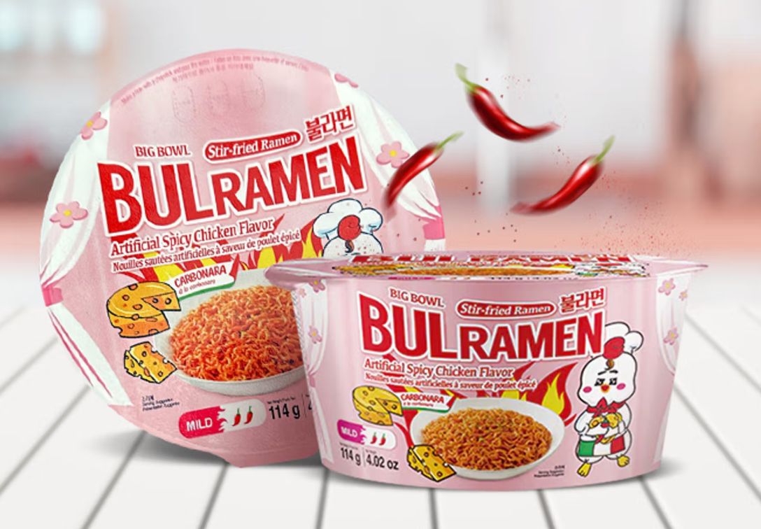 Raon Bulramen Spicy Chicken Flavor Ramyeon Carbonara Big Bowl 114g