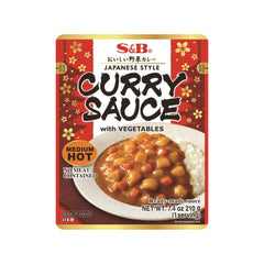 S&B Curry Sauce with Vegetables Medium Hot 210g