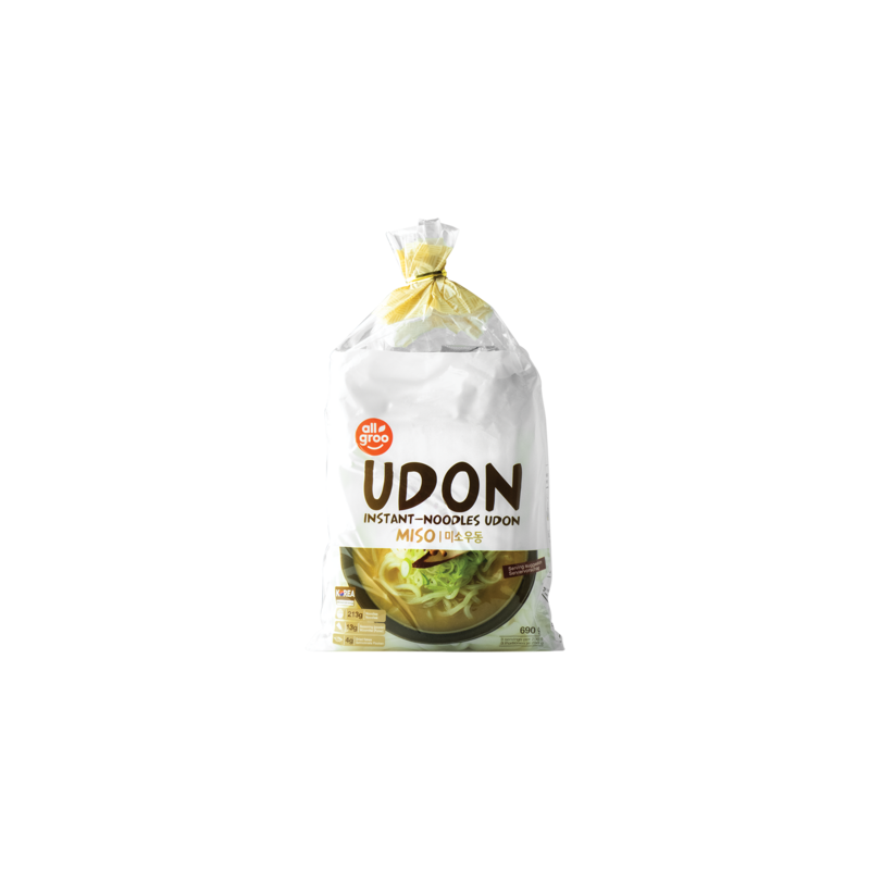 ALLGROO Udon Nudeln Miso 3 Portionen 690 g