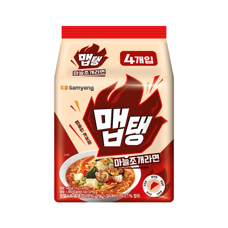 SAMYANG Maptang Knoblauch Muschel Ramen [Bündel]  4 x 110g