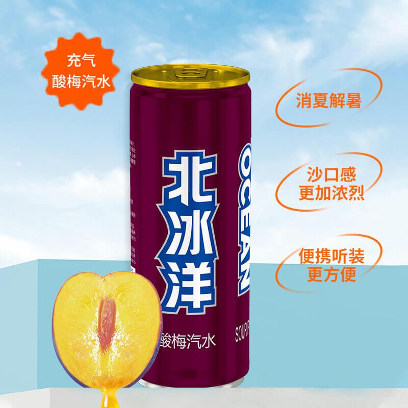 3 Flaschen BeiBingYang Soda Getränk Pflaumengeschmack 330 ml x 3