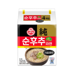 OTTOGI Sunhuchu Sagol Gomtang Instant Nudelsuppe mit Rinderknochenbrühe und Schwarzer Pfeffer  4 x 110g