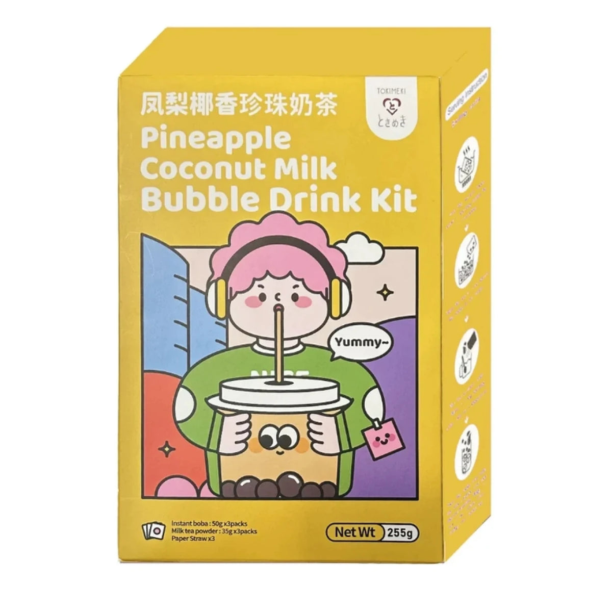 Tokimeki Boba Getränkeset Ananas-Kokosmilch 255g