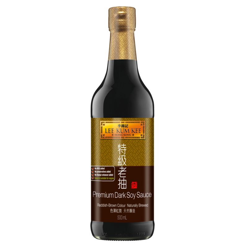 MHD:04.04.2025 Lee Kum Kee Dunkle Premium Sojasauce 500 ml