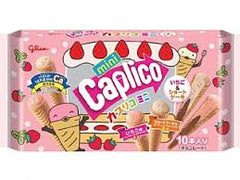 MHD:10.2023 Glico Caplico Mini Eistüten-Keks – Erdbeergeschmack