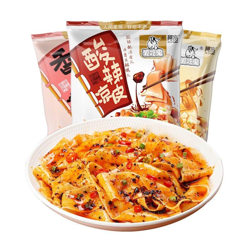 5er Pack Baijia Akuan Aichigui Instant Liangpi, scharf und sauer 100 g x 5