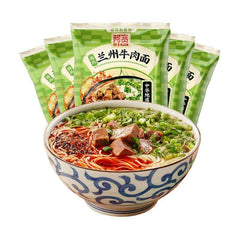 5er Pack Baijia Akuan Instant Chinesische Nudelsuppe, Lanzhou Rindfleischnudeln 96 g x 5