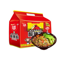 5er-Pack Baijia Instant FandenNudeln scharf-sauer 525 g 105 g x 5