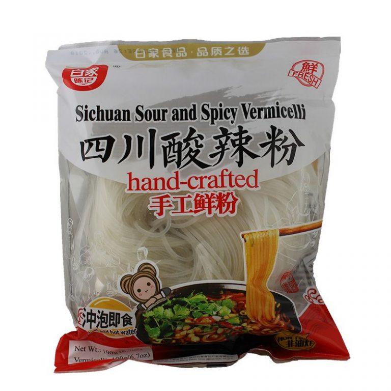 5er-Pack Baijia Instant frischer Nudeln Sauer Scharf Sichuan-Art 190 g x 5
