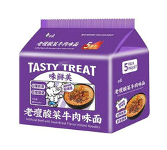 5er-Pack BaiXiang Instant-Nudeln, künstliches Rindfleisch mit Sauerkrautgeschmack 95 g x 5