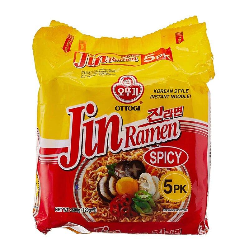 5er-pack Ottogi Jin Ramen Spicy 5er Pack 600 g