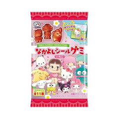 MHD:02.2024 Fujiya – Erdbeeraufkleber und Kaugummis mit Peco- und Sanrio-Motiven