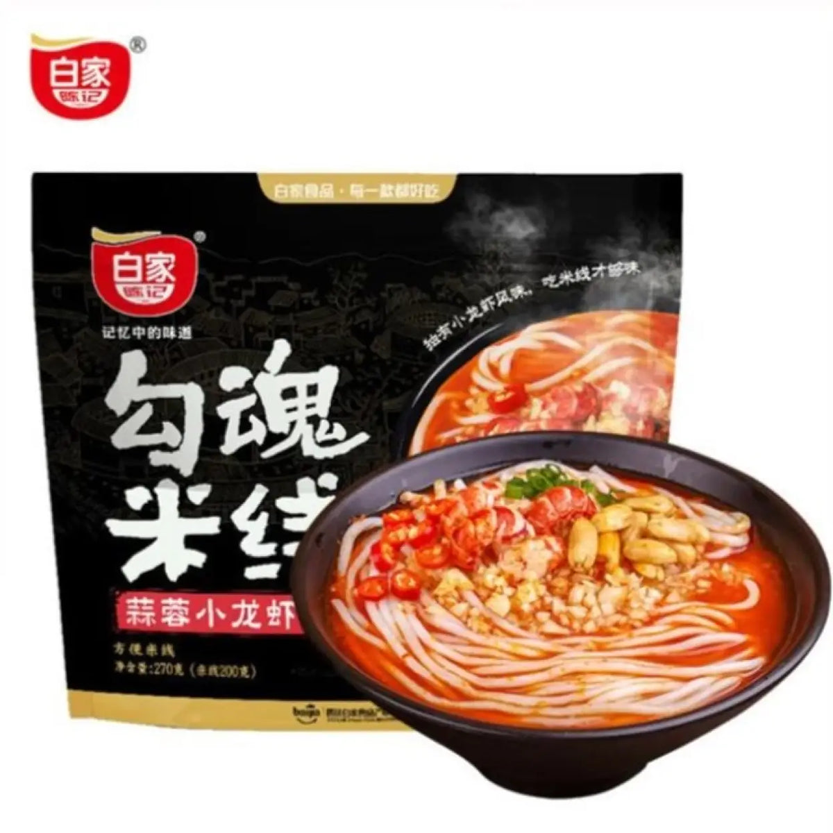 Baijia Akwan Hooked Rice Noodles (Garlic Shrimp) 270g