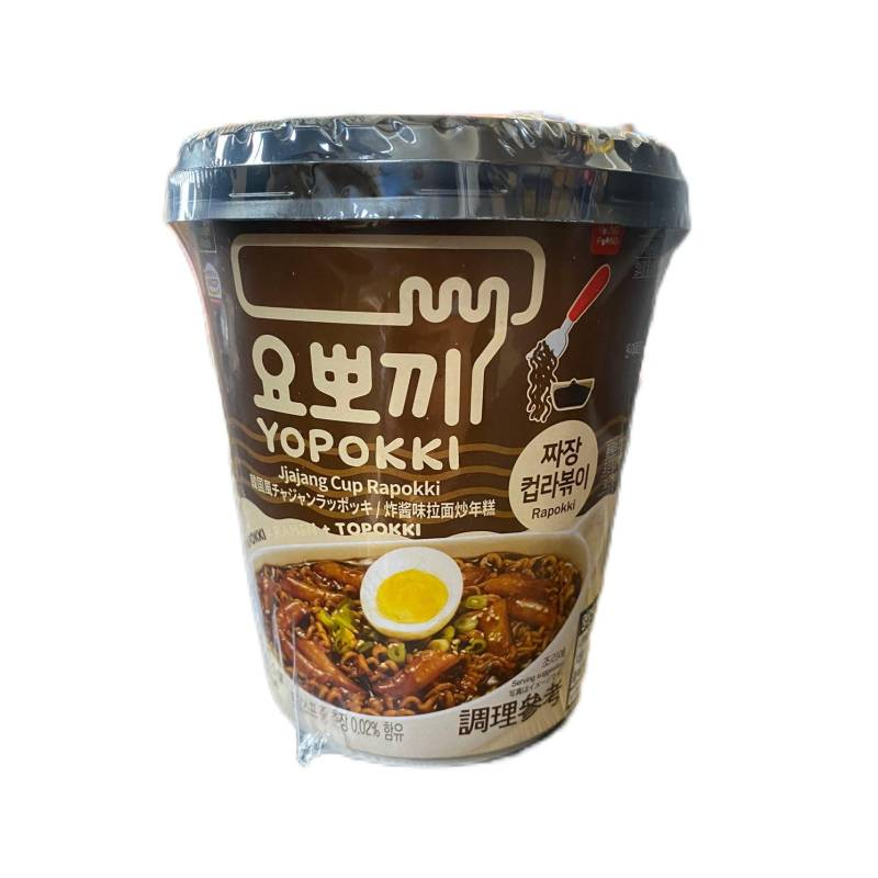 YOUNG POONG Yopokki Reiskuchen &amp; Ramen, Jjajang-Geschmack 145g