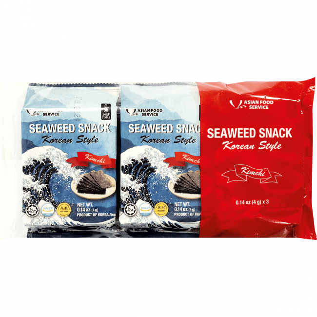 MHD:09.01.2024 Asian Food Service Zeewier Snack Kimchi Smaak 3x4g