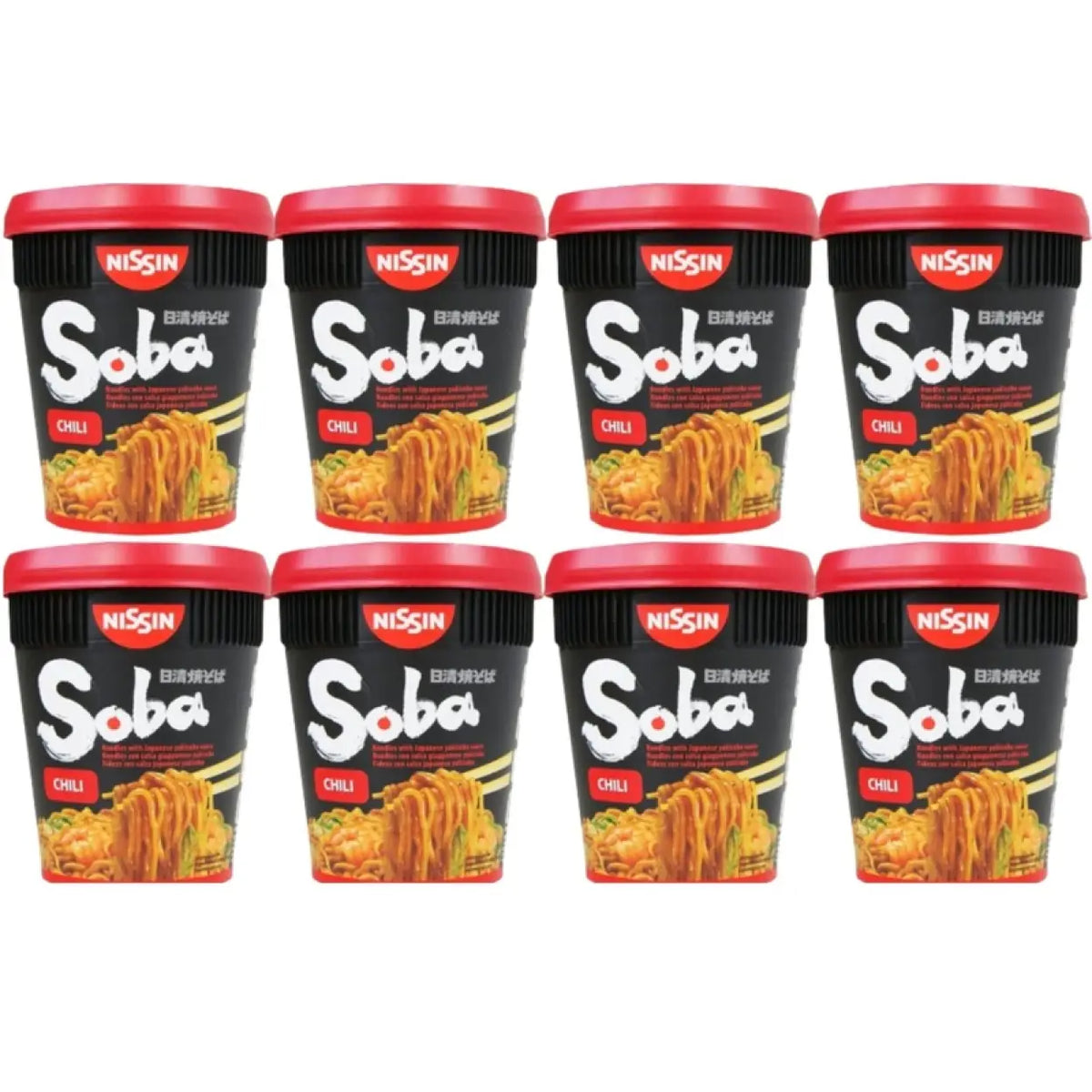 Nissin Instant Soba Nudeln Cup Chili 8 x 92g