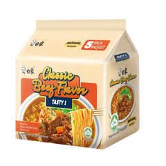 Baixiang White Elephant Classic Nudelsuppe mit Rindfleischgeschmack, Beutel 82g*5