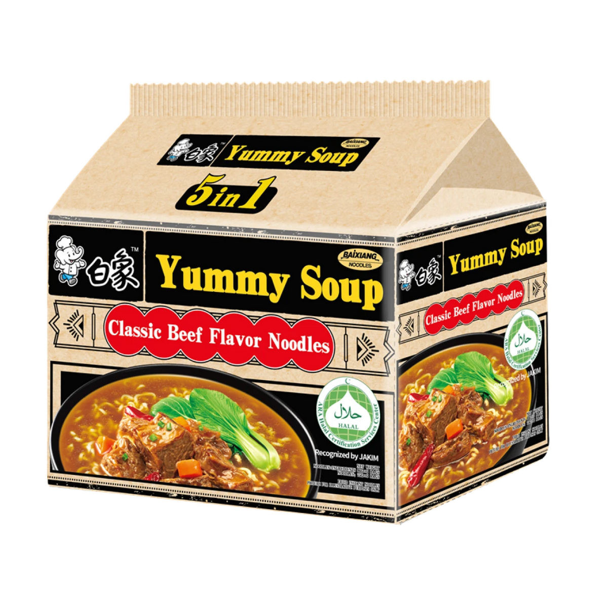 Baixiang Leckere Suppe, klassische Rindernudelsuppe 97g*5