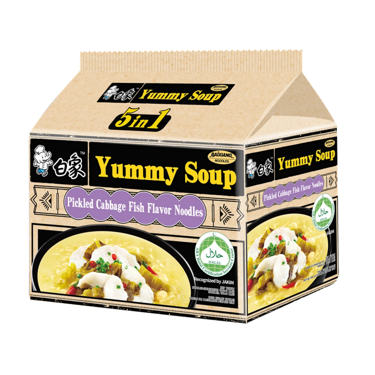 Baixiang White Elephant Saure Fischnudeln in goldener Suppe 5*118