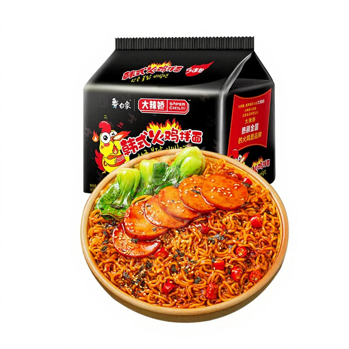 Baixiang White Elephant Big Spicy Jiao Putennudeln nach koreanischer Art (5 Packungen) 99 g * 5