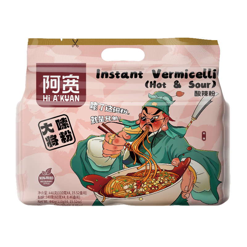 Baijia Instant Fadennudeln (scharf-saures Aroma) 440 g