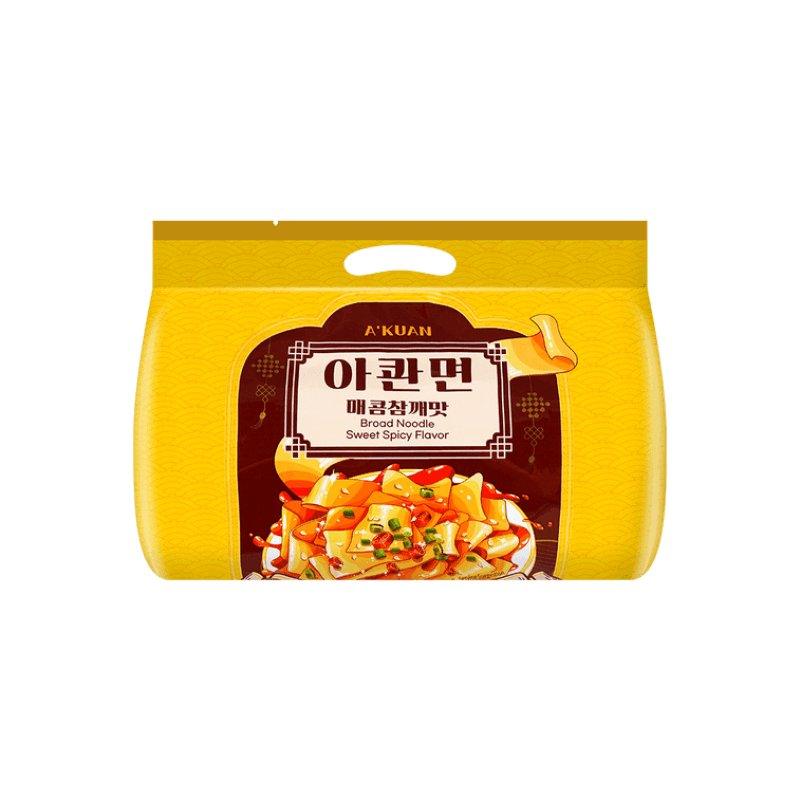 Baijia Akuan Broad Noodle Sweet Spicy Flavor 115 g x 4