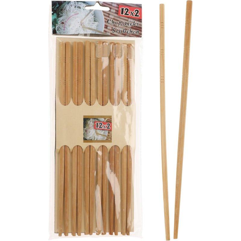 Chopsticks Bamboo Rice Sushi Sticks 12 Pairs 24 cm 2ASS