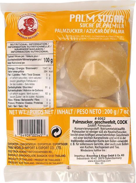 COCK Palmzucker 200 g 4st.