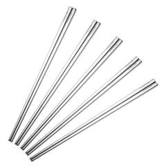COOKER KING Stainless Steel Chopsticks Reusable Lightweight 304 Metal Chopsticks Dishwasher Safe 5 Pairs