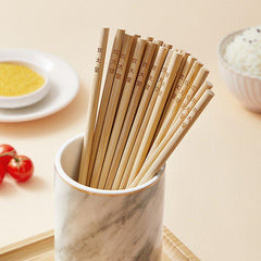 COOKER KING Unwaxed Bamboo Chopsticks Set of Natural Wood Unpainted Chopsticks for Home Use 10 Pairs