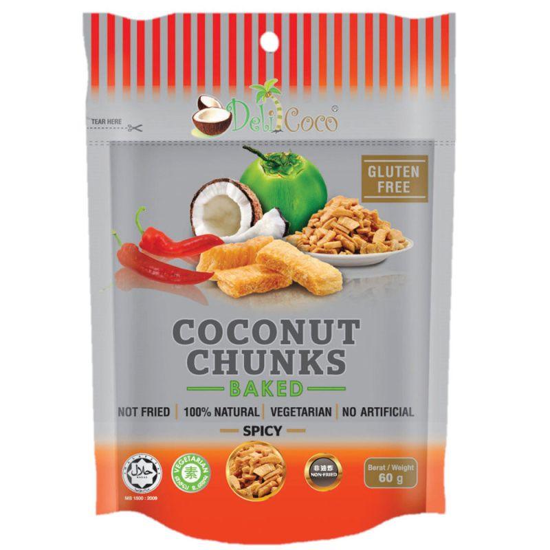 DELICOCO Kokosnussstücke gebacken Scharf 60 g