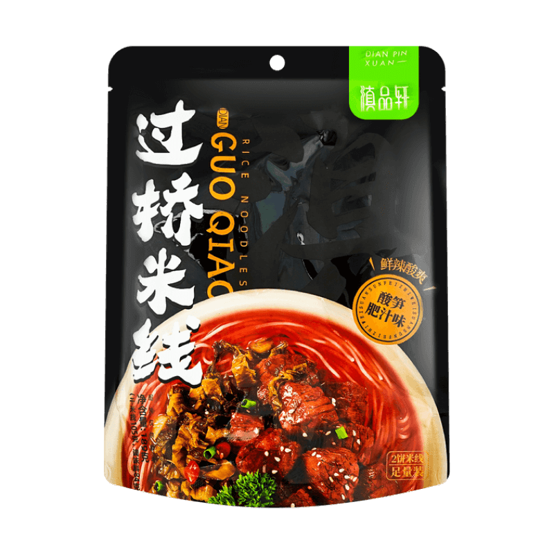 DianPinXuan Guo Qiao Reisnudeln, Instantnudeln, eingelegter Bambusgeschmack 189 g