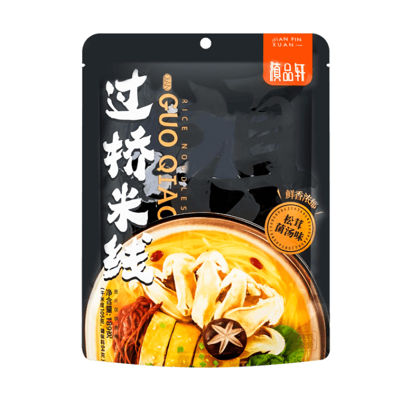 DianPinXuan Guo Qiao Reisnudeln, Instantnudeln Pilzgeschmack 189 g