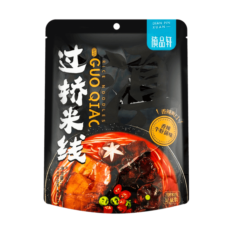 DianPinXuan Guo Qiao Reisnudeln, Instantnudeln, würziger Steinpilzgeschmack 189 g