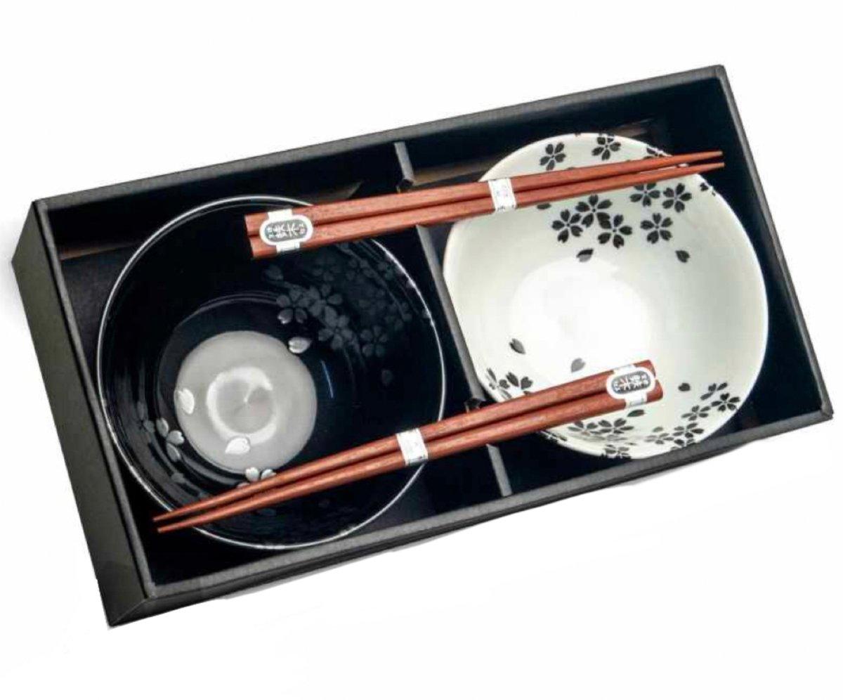 Emro - Schüssel-Set 15x7 cm Motiv Blüten mit Stäbchen