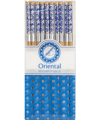 Essstäbchen 24cm 5 Paare blaue Blumen Geschenkverpackung