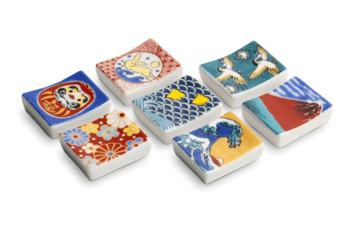 Esstäbchenablage Japan.Motiv 4x3,5 cm Zufällig